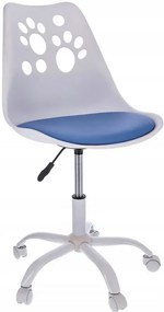 Biało-niebieski fotel obrotowy młodzieżowy E5-M28