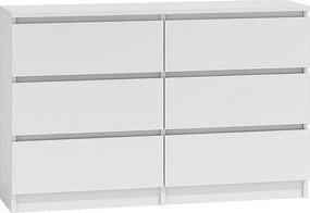 Biała Komoda Z 6 Szufladami G3-P74