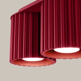 Plafon dwupunktowy AURA 2 burgund GU10 ryflowany  SOLLUX  LIGHTING