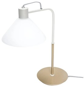 Biała lampa stołowa ze szklanym kloszem (wysokość 44 cm) Spot – Hübsch