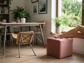 Stary różowy taboret LORI VELVET