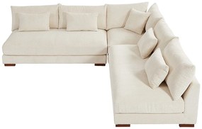 Kanapa narożna dwustronna z beżowego sztruksu - SPERONE marki Pascal Morabito