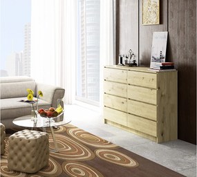 Komoda AKORD K140 Dąb Artisan 138 cm 8 szuflad kolor Dąb Artisan mat 138x40x99 cm
