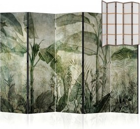 Parawan pokojowy 5-częściowy 225x172 Jednostronny dekoracyjny boho vintage Szary Mgła Tropikalnej Dżungli