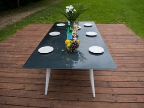 Duży aluminiowy stół obiadowy 200x100cm CORDA