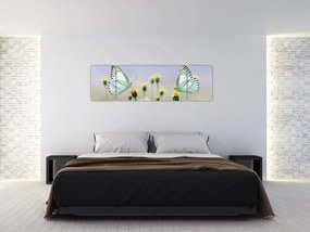 Obraz motyli na kwiatku (170x50 cm)