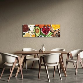 Obraz - Zdrowa żywność (z zegarem) (90x30 cm)
