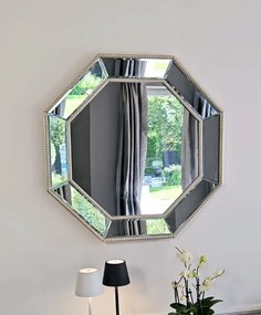 Lustro w lustrzanej ramie, szlifowane fazą, ośmiokąt.78x78cm