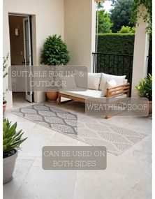 Chodnik odpowiedni na zewnątrz w szaro-śmietankowym kolorze 80x250 cm Duet Liora – NORTHRUGS