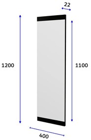 Lustro Azus Black 40 x 120 cm