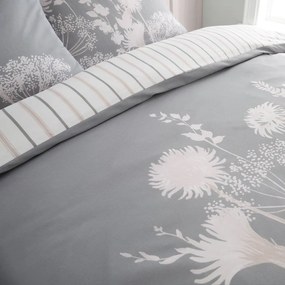Szara pościel dwuosobowa 230x220 cm Meadowsweet Floral – Catherine Lansfield