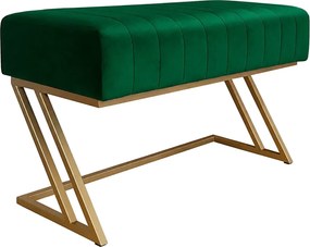 Ławka ZETA tkanina Welur loft ławka metal : Kolor Stelaża - Złoty, Kolor tkaniny - VELVET - MG25, Typ tkaniny - Velvet
