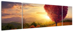 Obraz drzewa w kształcie serca (170x50 cm)