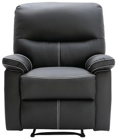 Fotel z funkcją relax z ekoskóry w kolorze czarnym CANBY