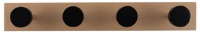 Czarny wieszak ścienny z litego drewna sosnowego Knobs – PT LIVING