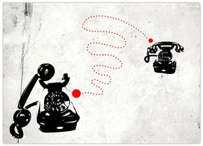 Obraz - Rysunek telefonu w stylu Banksy (70x50 cm)