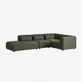 Sofa Modułowy Narożny 4-częściowy Z Lewym Szezlongiem Fogler Tkanina Baranek Boucle Żółty Curri - Sklum