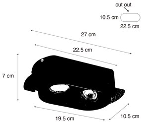 Zestaw 6 okrągłych reflektorów wpuszczanych białych GU10 70mm 2-punktowe - Hubs Oswietlenie wewnetrzne