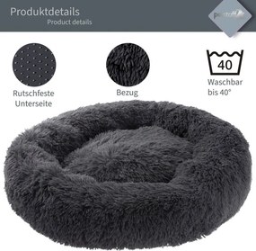 Petstuff Legowisko dla psa, okrągłe, ciemnoszare, 60 cm