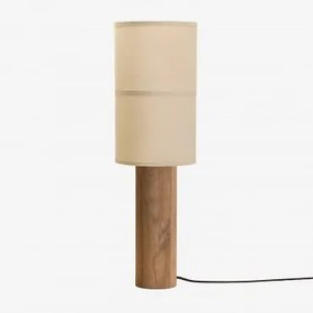 Lampa Stołowa Z Drewna Mango Carolina Drewno Mango & Biała Gardenia 20 Cm Olinda - Sklum