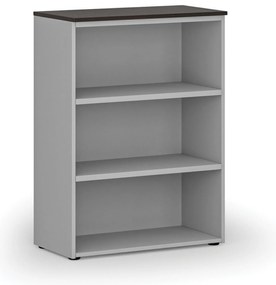 Regał biurowy PRIMO GRAY, 800 x 420 x 1087 mm, szary/wenge