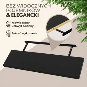 Półka ścienna FIGO + z konsolą, 90cm, czarna Casaria