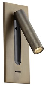 Nowoczesny Kinkiet / Lampa scienna w kolorze ciemnego brązu z diodą LED - Plaza Nowoczesny Oswietlenie wewnetrzne