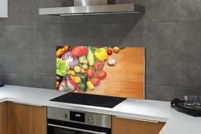 Szklany Panel Warzywna Kompozycja z Pieczarkami