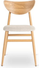 Zestaw Stół Rozkładany Ceramiczny ALICANTE 160-200 cm Czarny/Dąb i 4 Krzesła BRAGA Krem/Dąb