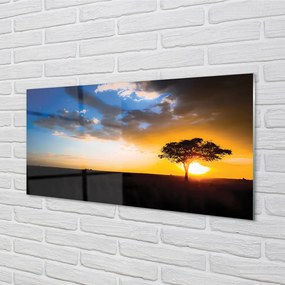 Panel szklany do Kuchni Samotne Drzewo pod Chmurami