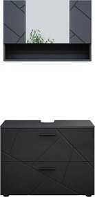 Zestaw mebli łazienkowych antracyt wysoki połysk 80x41x58.6 irma