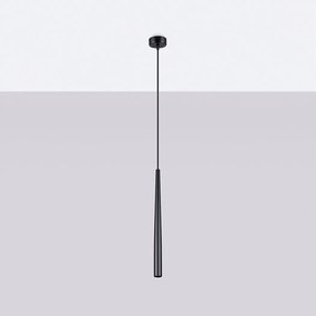 Lampa wisząca nowoczesny Euphora, stal - 1 źródło światła 4000K - L.8 x H.118 cm - czarny