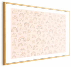 Plakat Pastelowe tęcze 30x21 cm z ramą złotą z marginesem ARTGEIST B