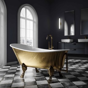 Wanna wolnostojąca PARIS PREMIUM akrylowa175 x 74 x 86 cm z metalowymi nóżkami w kolorze złotym