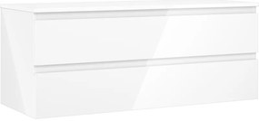 Mexen Orio szafka łazienkowa podumywalkowa 120 cm z blatem, 2 szuflady, biała połysk - 91A10-12047-2-BFFC00