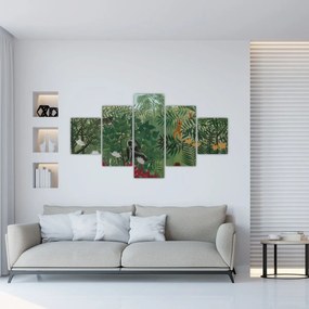 Obraz - Henri Rousseau, Tropical Forest with Monkeys, reprodukcje (125x70 cm)