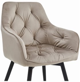 Obrotowe krzesło do jadalni JORK360 VELVET, beżowe