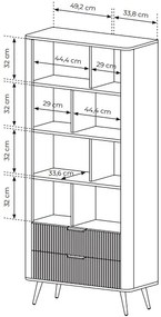 Czarny regał na książki glamour W7-H08