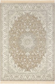 Dywan elegancki Naveh orientalny z frędzlami Medalion Oliwkowo-Szary 195 cm x 300 cm