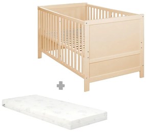 Łóżeczko z regulowaną wysokością 70x140 cm w naturalnym kolorze Easy Sleep – Roba