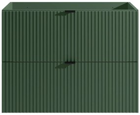 Szafka pod umywalkę wisząca w paski – Zielona matowa – 80 cm – ZEVINI