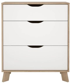 Biało-naturalna komoda w dekorze dębu 79x92x40 cm Ikast – Tvilum