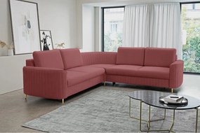 Narożnik LAREN nowoczesna sofa z funkcją spania pojemnik na pościel prawa strona CASTEL 59 251x251x85 cm