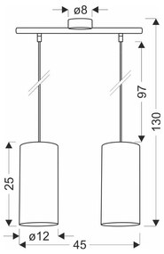 Jasnobrązowa lampa wisząca ø 12 cm Ballo – Candellux Lighting