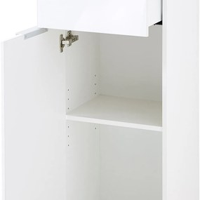 Biała wysoka szafka łazienkowa w dekorze dębu 39x112 cm Pescara – Germania