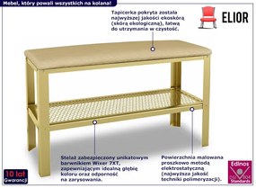 Nowoczesna pufa z metalowym stelażem złoty + jasny beż - Sagal 3X