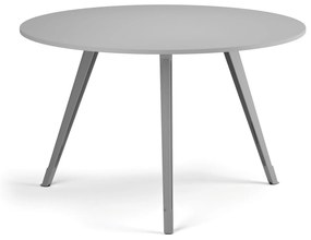 Stolik kawowy PRIMO ZEN, średnica 120 cm, szaro-srebrna podstawa, szary