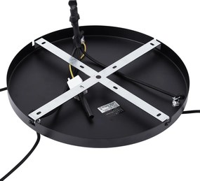 Retro Lampa Wisząca Czarna z Pomarańczowym Szkłem 3-punktowa - Denise