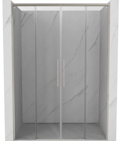 Mexen Rox drzwi prysznicowe rozsuwane 140 cm, transparent, nikiel szczotkowany - 8C2-140-002-97-00