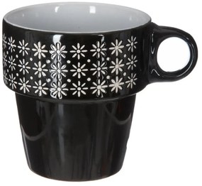 Zestaw 6 filiżanek porcelanowych na stojaku, kubki do kawy, komplet filiżanek, porcelanowe kubki na stojaku
